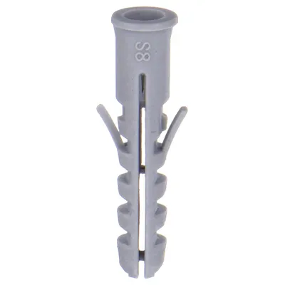 OEM Wall Anchor: 21/64 in Dia, 1 5/8 in Overall Lg, Plastic, Plain, Plastic - Twist-Resistant Plug Anchors