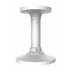 Aluminum ceiling mount in ivory finish for outdoor turret cameras. Includes mounting hardware and uses screws for attachment. Compatible with VITEK VT-TJB01 junction box. Suitable for surface-mount installations requiring a secure camera platform.