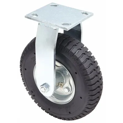 COLSON Plate Caster: Rigid, 8 in Wheel Dia., 2 1/2 in Wheel Wd, 7 1/4 in Mounting Ht - Plate Casters with Flat-Free Wheels