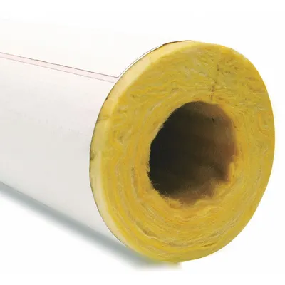 OWENS CORNING Pipe Insulation: Tube, Fiberglass, Slit with Adhesive and Flap, 1 in Thick - Fiberglass Straight Tube Insulation