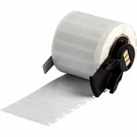 Pre-Cut Label Stock Roll: 1/4 in x 1 1/2 in, 1 1/2 in x 1/4 in, Polyimide, Permanent Adhesive (MPN M6-28-797)