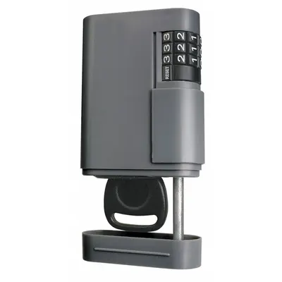 KIDDE Lock Box: Mechanical Combo Lock, 1 Key Capacity, 3 1/4 in Outside Ht - Surface-Mount Lockboxes