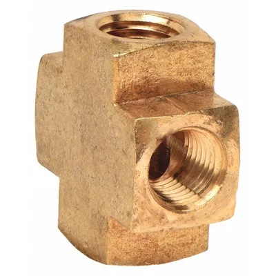 OEM Metal Pipe Cross, 3/8 in x 3/8 in x 3/8 in x 3/8 in, 1,000 psi, 1 5/8 in Lg - Threaded High-Pressure Pipe Fittings for Potable Water