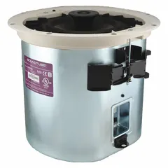 This SOUNDTUBE subwoofer reproduces low-frequency audio for commercial sound systems. With overall dimensions of 14 3/4 inches wide and 13 1/2 inches high, it is suited for installations requiring compact, high-performance bass output in background music and paging applications.