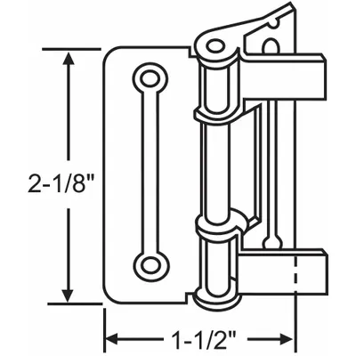 OEM Butt Hinge: Steel, Full Surface, 1 1/2 in Leaf Wd - Full Surface-Mount Butt Hinges