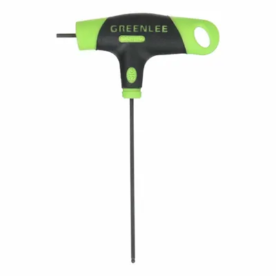 GREENLEE Hex Key: 1 Ball Ends, 3/32 in Tip Size, SAE, Short, Alloy Steel, Black Oxide - T-Shaped Dual-Tip Hex Keys