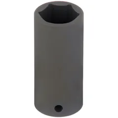 This 1/2" drive impact socket features a 1-1/8" SAE hex size with a 6-point, deep profile. The manganese phosphate finish provides corrosion resistance. Designed for use with impact tools in heavy-duty fastening and loosening applications.