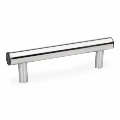 JW WINCO Pull Handle: Threaded Holes, Rear-Mount, 8 in Mounting Hole Center to Center - Load-Rated Straight-Leg Tubular Pull Handles