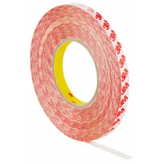 3M GPT-020F is a permanent double-sided polyester film tape with acrylic adhesive for indoor use. It is 8 mil thick, 1/2 inch wide, and 54 5/8 yards long. Suitable for mounting, splicing, and bonding on smooth surfaces.