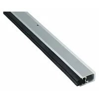 Flat-insert metal leaf weatherstripping with a 7 ft length, 1-1/2 in width, and 1-1/2 in height. Features an aluminum flange and neoprene insert. Used to seal gaps around doors to block drafts, moisture, dust, and pests in commercial and industrial facilities