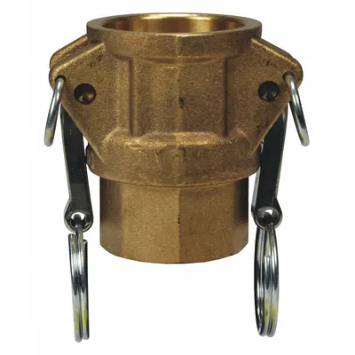 DIXON VALVE & COUPLING Cam and Groove Coupling: 1/2 in Coupling Size, 1/2 in Hose Fitting Size - Type D Forged Brass Cam & Groove Fittings