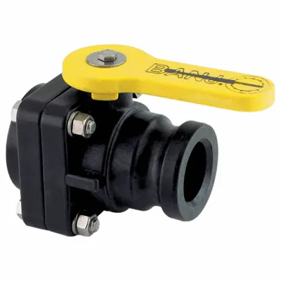 BANJO Manual Two-Way Ball Valve: 2 in, Polypropylene, Straight, FNPT x Male Camlock - Polypropylene Ball Valves
