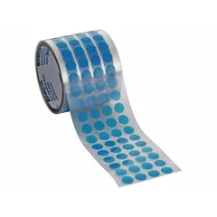 Polyester film masking tape discs designed for high-temperature masking applications such as powder coating, painting, and plating. Each disc has a 1/4 in diameter and 2 mil thickness, supplied on a 72 yd long roll in a 2000-piece pack. The film withstands elevated temperatures and removes cleanly without residue.