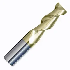 Carbide square end mill with NF1 coating and 2 flutes, designed for machining aluminum and non-ferrous materials. Mill diameter 5/16", length of cut 1/2", overall length 2-1/2". Suitable for milling, profiling, and slotting applications.