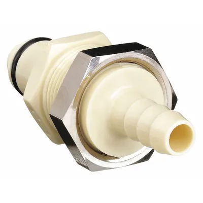 COLDER Quick Connection Coupling: Straight, 3/8 in ID Size, Barbed x Barbed, Polypropylene - Polypropylene Quick-Disconnect Tube Fittings