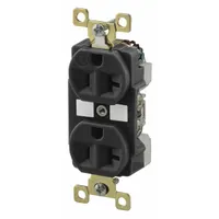 BRYANT Receptacle: Duplex, 5-20, Black, 125V AC, 20 A, 2 Pole / 3 Wire (MPN BRY5362BLK)