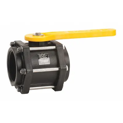 BANJO Manual Two-Way Ball Valve: 3 in, Polypropylene, Straight, FNPT x FNPT, Three-Piece - Polypropylene Ball Valves