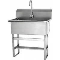 SANI-LAV Scrub Sink: 45 1/2 in Overall Ht, 28 in Bowl Lg, 10 1/2 in Bowl Dp, 2 gpm Flow Rate, Sensor (MPN 532FA)