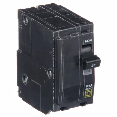 SQUARE D Miniature Circuit Breaker: 20 A, 120/240V AC, Single Phase, 10kA at 120/240V AC - QO Series, Plug-In Square D Miniature Circuit Breakers