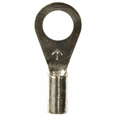 3M Ring Terminal: Bare, #10 Stud Size, 22 AWG to 18 AWG Wire Sizes, 1,000 V - Non-Insulated Ring Terminals