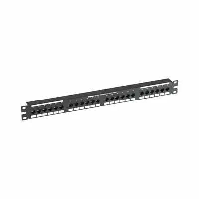 PANDUIT Patch Panel: Flat, 1 Rack Units, 24 Ports, 6A, IDC, Steel, 1 1/8 in Overall Ht - Rack-Mount Punchdown RJ45 Patch Panels
