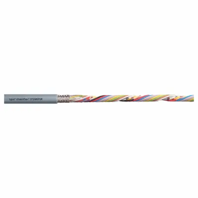 CHAINFLEX Data Cable: 24 AWG, 18 Conductors, Order by the Foot, PUR Jacket - Continuous Flexing Data Cables
