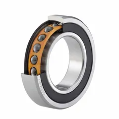 Metric single angular contact bearing with a 25° contact angle, double seals, and ABEC P4 precision rating. Features a phenolic cage for high-speed performance. Suitable for applications requiring accurate shaft positioning and support of combined axial and radial loads.