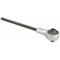 Handheld torque multiplier for use with hand or power tools. Features a 1:3.33 gear ratio, 600 ft-lb maximum rated input, and 1 in male output square drive. Used for tightening or loosening high-torque fasteners in industrial maintenance and equipment repair.