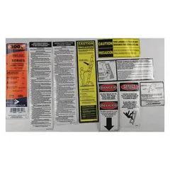 The LOUISVILLE Label Kit (PK-FE7200) is a replacement label set for Louisville Ladder models. It includes safety and identification labels for maintaining compliance and safe operation. Compatible with models FE7220, FE7240, FE7224, FE7216, FE7232, FE7228, and FE7236.