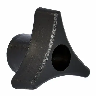 INNOVATIVE COMPONENTS Hand Knobs: 3 Point, Steel/Zinc, M8 Thread, 32 mm Dia - 3-Arm Knobs with Threaded Through-Hole
