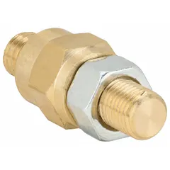 This brass battery terminal bolt is designed for negative polarity connections. It features a 3/8"-24 stud size and 1 3/4" overall length, providing a secure electrical connection in battery systems. Suitable for use in fleet and vehicle maintenance applications where a bolt-type terminal connection is required.
