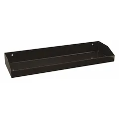 Steel tray for organizing tools and equipment inside truck boxes. Measures 35 inches in length and 4 inches in height. Black finish. Compatible with standard truck box interiors.
