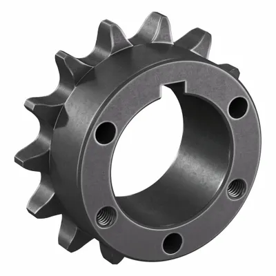 TSUBAKI Sprocket: For 60 Chain, 14 Teeth, 3.371 in Pitch Dia, 3.736 in Outside Dia - Size 60 Bushed-Bore Roller Chain Sprockets