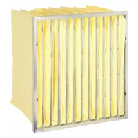 Pocket Air Filter: 24 in x 24 in x 15 in, MERV 14, Yellow, Synthetic, 12 Pockets