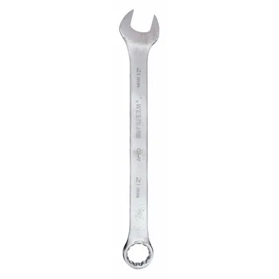 WESTWARD Combination Wrench: Alloy Steel, Satin, 21 mm Head Size, 10 5/8 in Overall Lg - Metric 12-Point Combination Wrenches