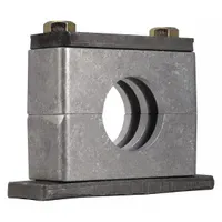 ZSI Vibration-Dampening Beta Clamp: Ribbed Bore, Steel Clamp, Aluminum Cushion, For 1 Lines (MPN H7044S-AL)