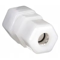 This nylon compression fitting union connects 5/16 in OD tubing to 1/4 in OD tubing with compression x compression ends. Suitable for pneumatic and low-pressure fluid systems in industrial, instrumentation, and automation applications