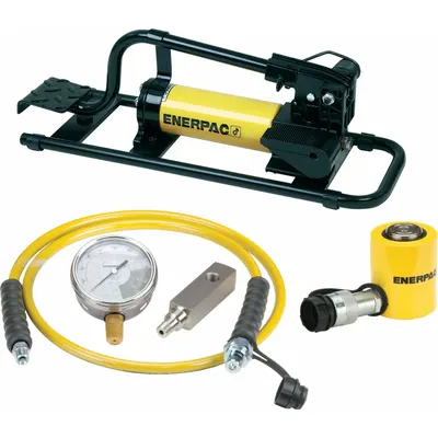 ENERPAC Ram and Pump Set: 10 ton Cylinder Nominal Capacity, 1 1/2 in Cylinder Stroke - Low Height Ram & Pump Sets