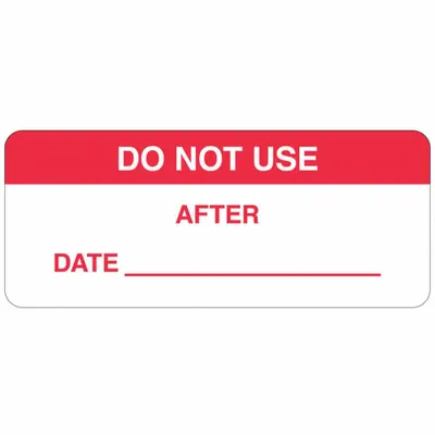 BRADY Inspection Label: 1 1/2 in Wd, 5/8 in Ht, Red/White, Rectangle, Matte, Polyester - Safety