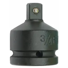 This impact socket adapter converts a 3/4" square drive input to a 1/2" square drive output, allowing use of 1/2" drive sockets with 3/4" drive tools. The phosphate finish provides corrosion resistance. Suitable for heavy-duty automotive and industrial applications where torque reduction between drive sizes is required.
