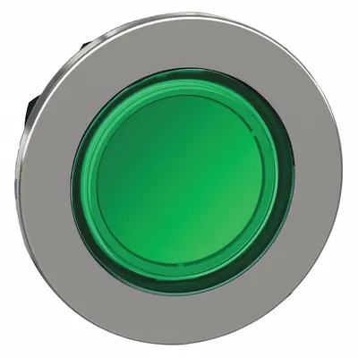 SCHNEIDER Pilot Light Head: 30 mm Panel Mounting Hole Dia, Green, Smooth, LED - Pilot-Light Heads