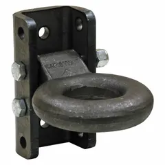Steel lunette ring with 6 1/4 in ring diameter and 20,000 lb gross towing weight capacity. Used to connect a trailer or implement to a pintle hitch on a tow vehicle for heavy-duty towing applications.