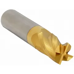 This carbide square end mill features a titanium nitride (TiN) coating for increased wear resistance. With 4 flutes and a 13/64" cutting diameter, it is suited for general-purpose milling operations such as slotting, profiling, and contouring in steel, stainless steel, and cast iron.