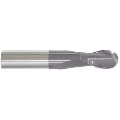 General purpose carbide ball end mill with AlTiN coating for wear resistance. Features 2 flutes, 3/32" mill diameter, 3/8" length of cut, and 1-1/2" overall length. Suitable for creating contoured surfaces, slots, and 3D profiles in metal and composite materials.