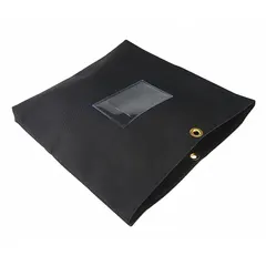 This nylon placard pouch is designed to hold standard-sized safety placards, keeping hazard warnings visible and protected from dirt, moisture, and damage. It is suitable for use in industrial facilities, warehouses, and transport vehicles where clear hazard communication is required.