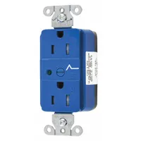 HUBBELL Receptacle: Duplex, 5-15, Blue, 125V AC, 15 A, 2 Pole / 3 Wire (MPN SNAP5262S)