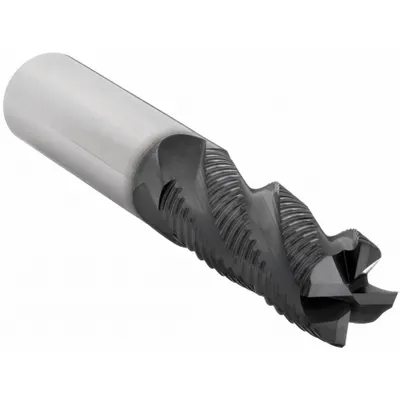OSG Roughing End Mill: Carbide, TiAlN Coated, 4 Flute, 1/2" Mill Dia, 1-1/4" LOC - Square Carbide Roughing End Mills for Steel & Cast Iron