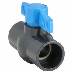 APPROVED VENDOR PVC Ball Valve, 1-1/4 in, Socket x Socket, Tee Handle