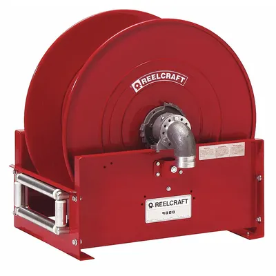 REELCRAFT Spring Return Hose Reel: 50 ft (1 1/2 in I.D.), 600 psi Max Op Pressure - Dual-Pedestal Gas Spring-Return Hose Reels