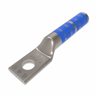 BURNDY Compression Lug: 3/8 in Stud Size, 6 AWG – 6 AWG For Wire Sizes, Solid/Stranded Wire Type - One-Hole Compression Lugs